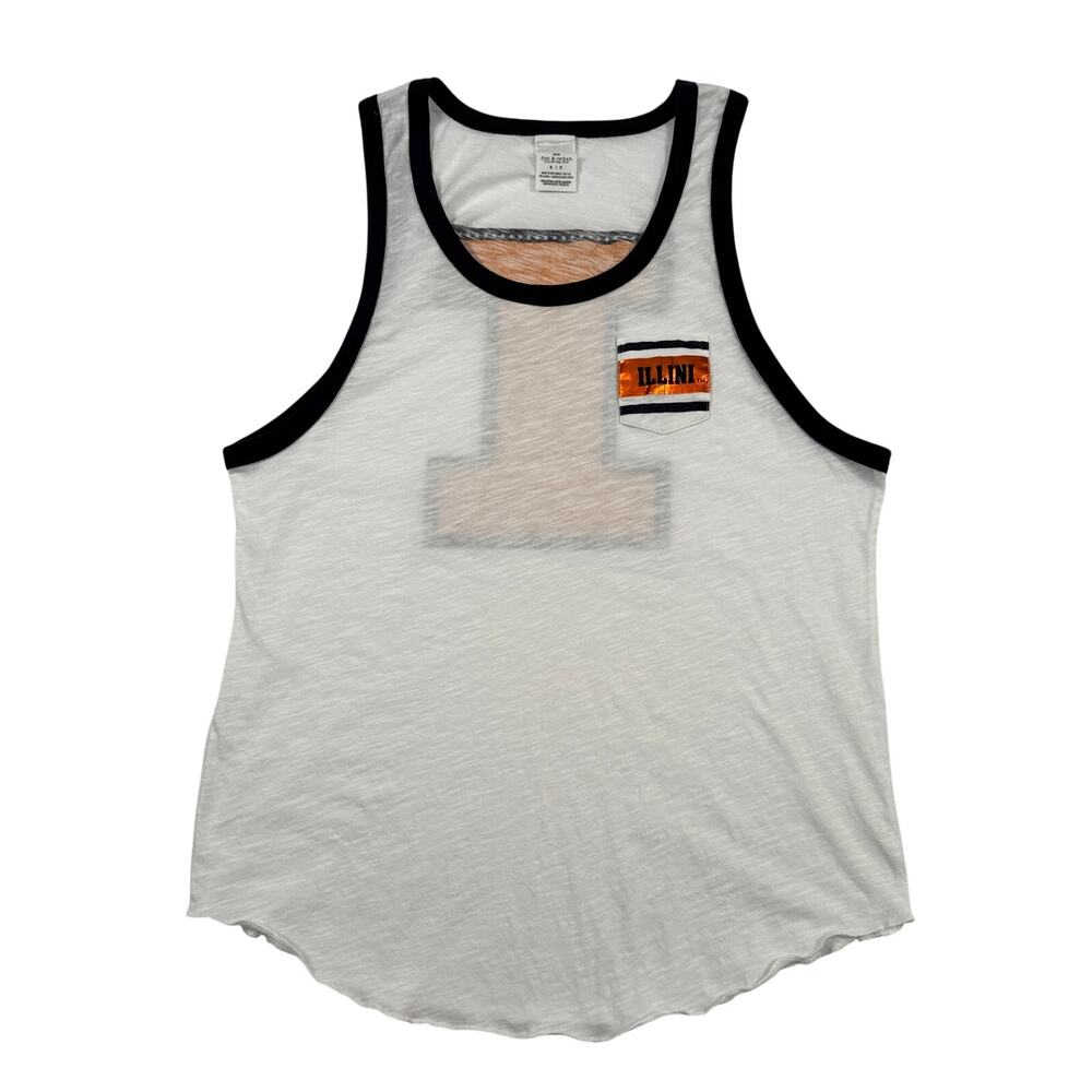 Illinois Fighting Illini Tank Top Womens Small 5th & Ocean Bling University Logo